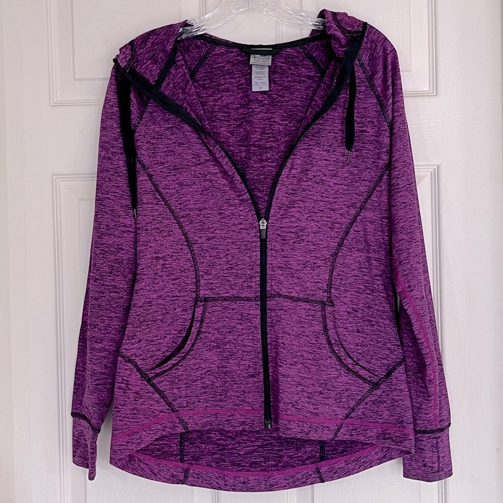 🌸3/$25 Target C9 Champion Duo Dry Zip-Up Space-dye Purple & Black Hoodie, Size S - Picture 2 of 13